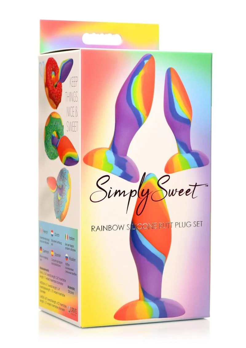 Simply Sweet Rainbow Silicone Butt Plug Set - Image 4