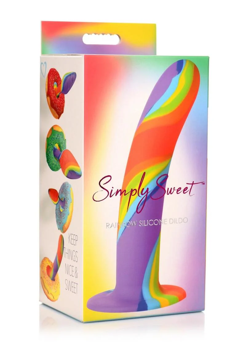 Simply Sweet Rainbow Silicone Dildo - Image 4
