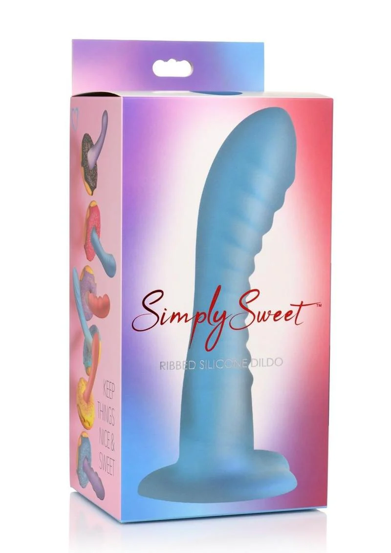 Simply Sweet Ribbed Silicone Dildo Textured Pleasure - Image 4
