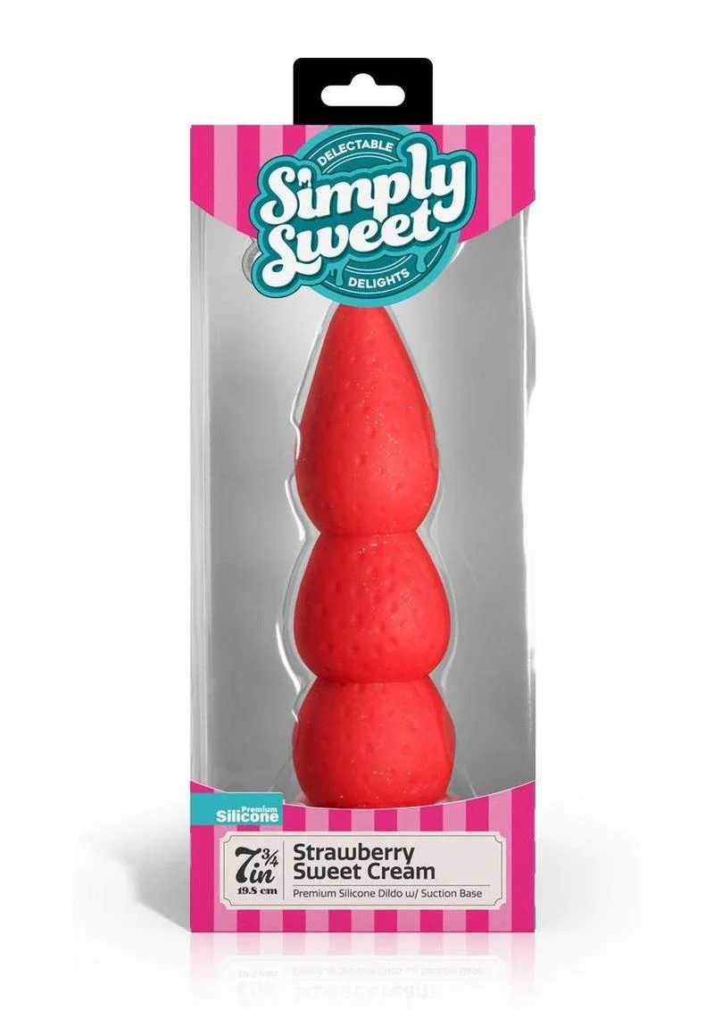 Simply Sweet Strawberry Sweet Cream Dildo - Image 4