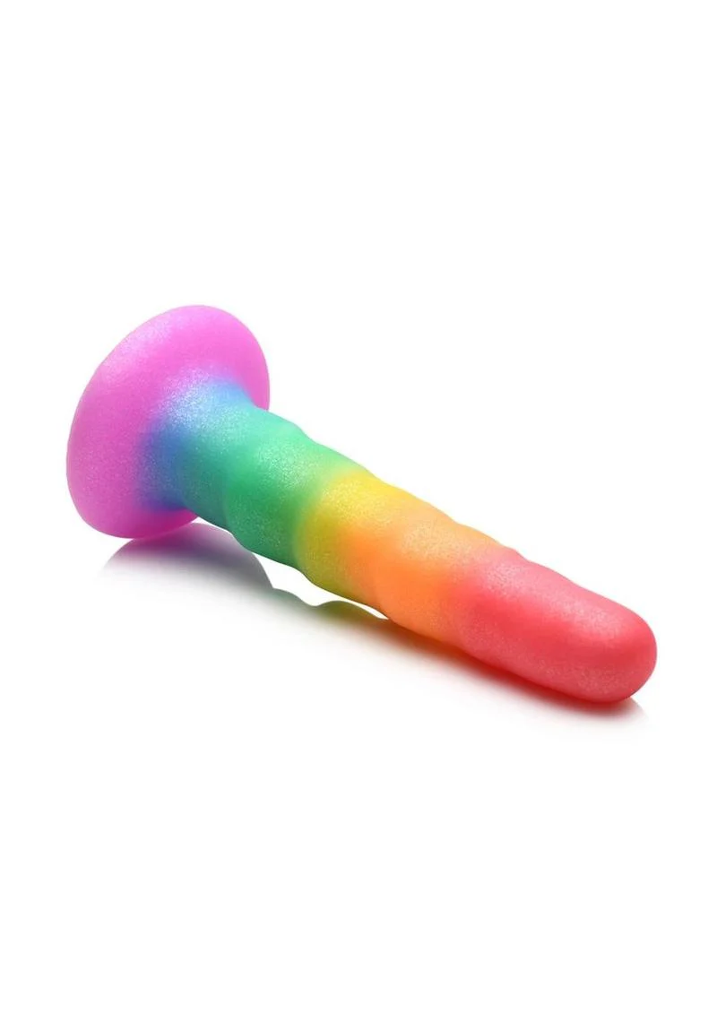 Simply Sweet Zigzag Rainbow Vibrant Playful Dildo - Image 2