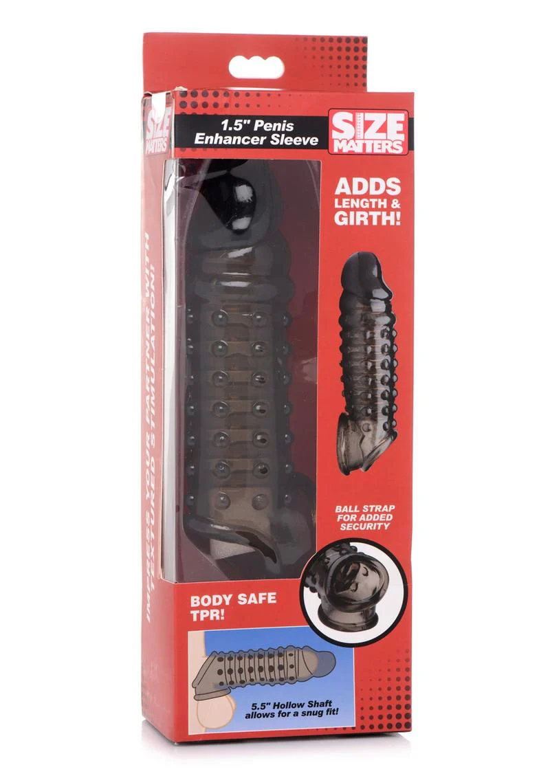 Size Matters 1.5 Inch Penis Enhancer Sleeve Secure Pleasure Fit - Image 14