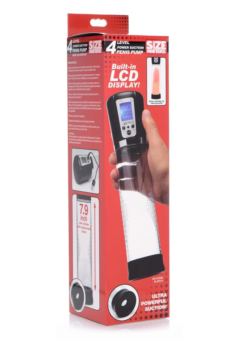 Size Matters 4 Levels Power Suction Penis Pump with Built-In LCD Display - Image 4