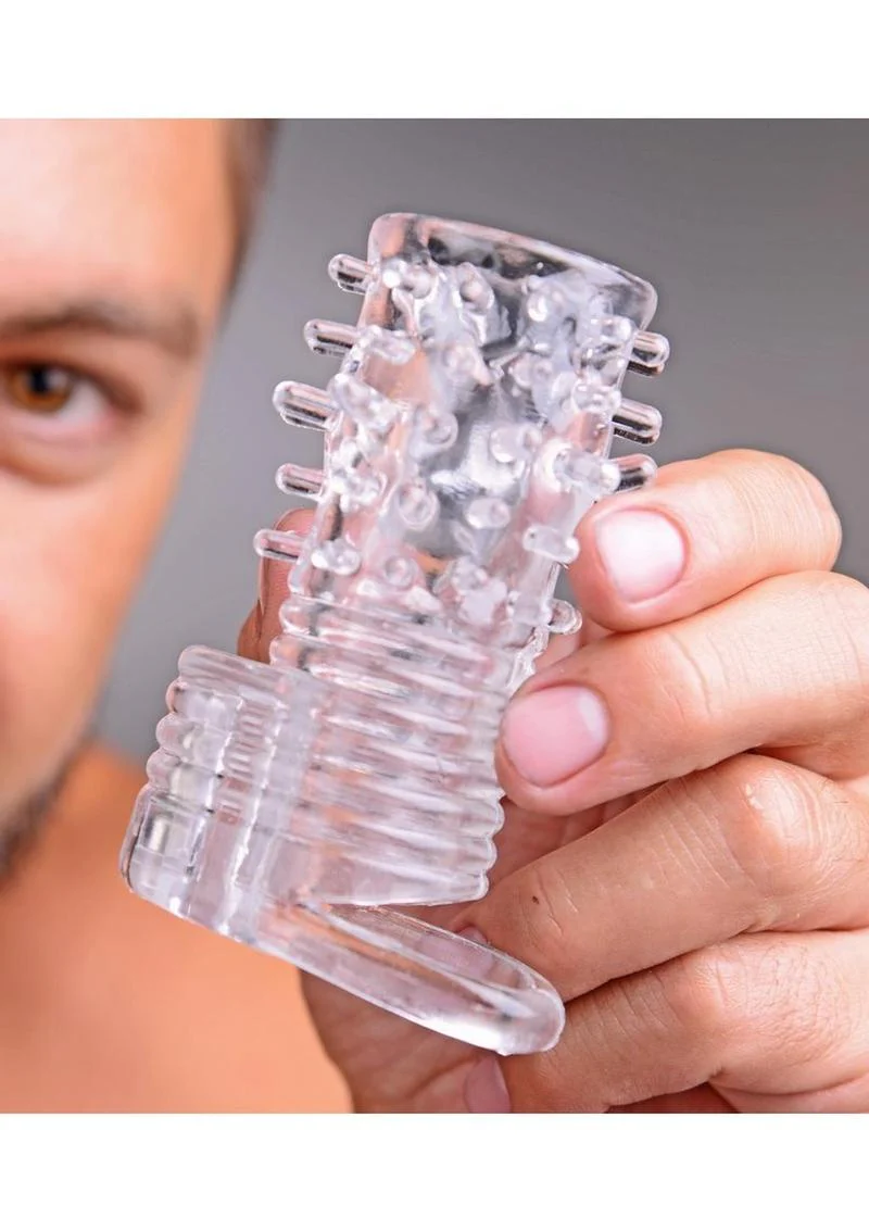 Size Matters Clear Sensations Vibrating Textured Erection Sleeve - Image 3