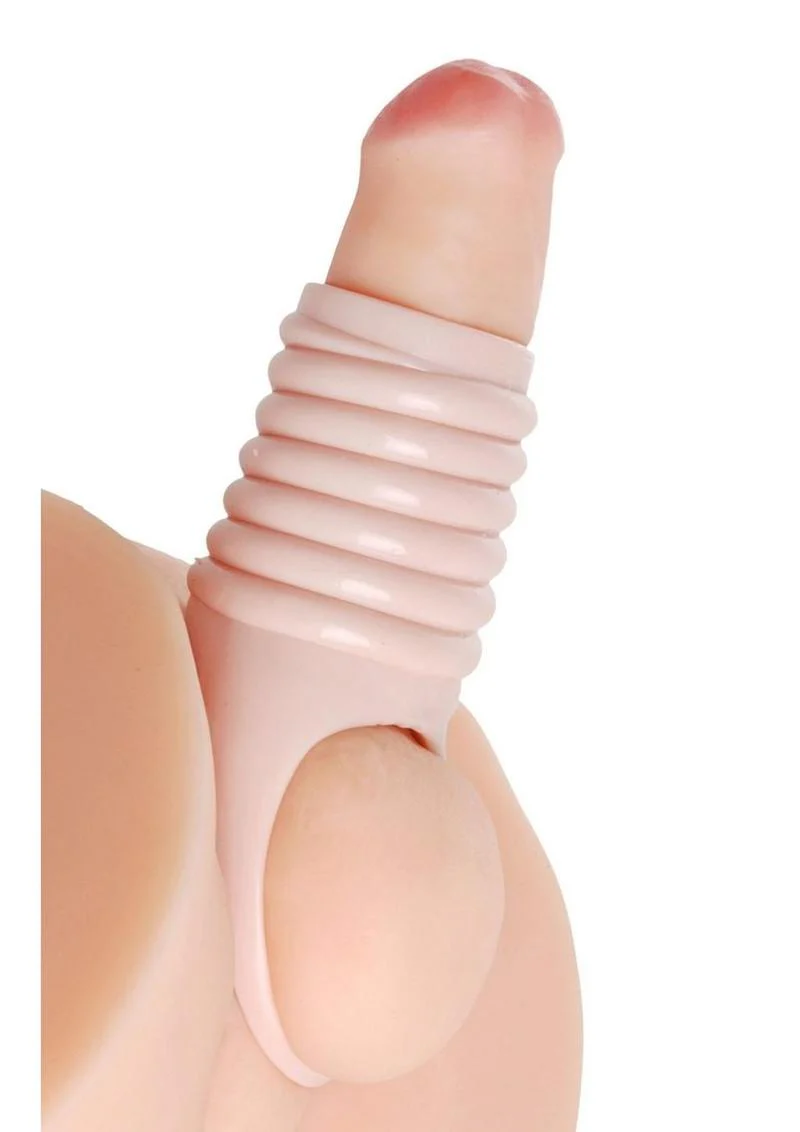 Size Matters Really Ample Ribbed Penis Enhancer Sheath - Image 3