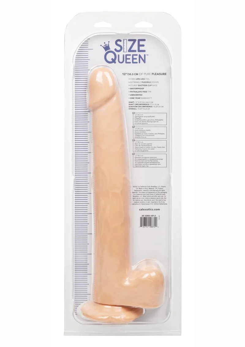 Size Queen 12" Dildo with Balls by CalExotics - Image 13