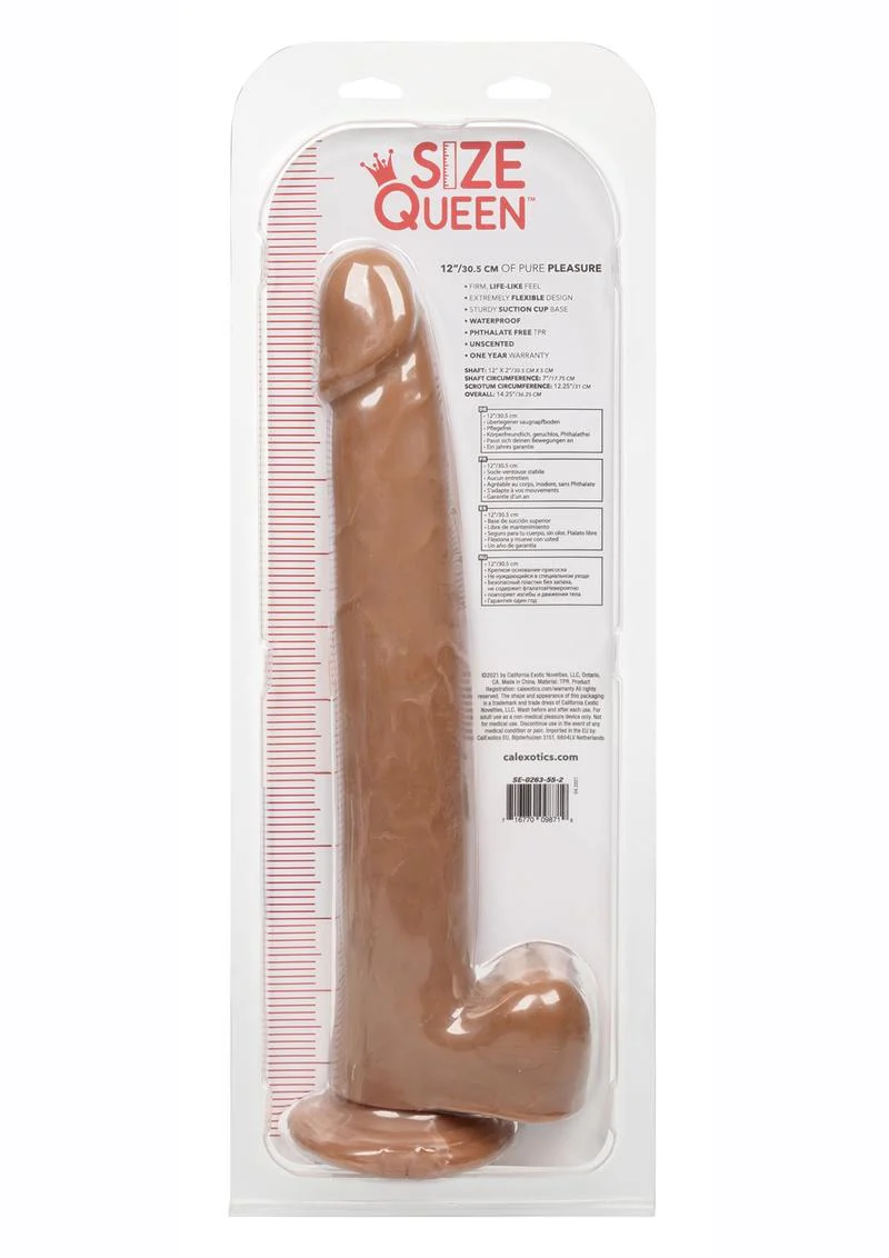 Size Queen 12" Dildo with Balls by CalExotics - Image 18