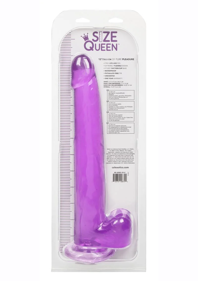 Size Queen 12" Dildo with Balls by CalExotics - Image 23