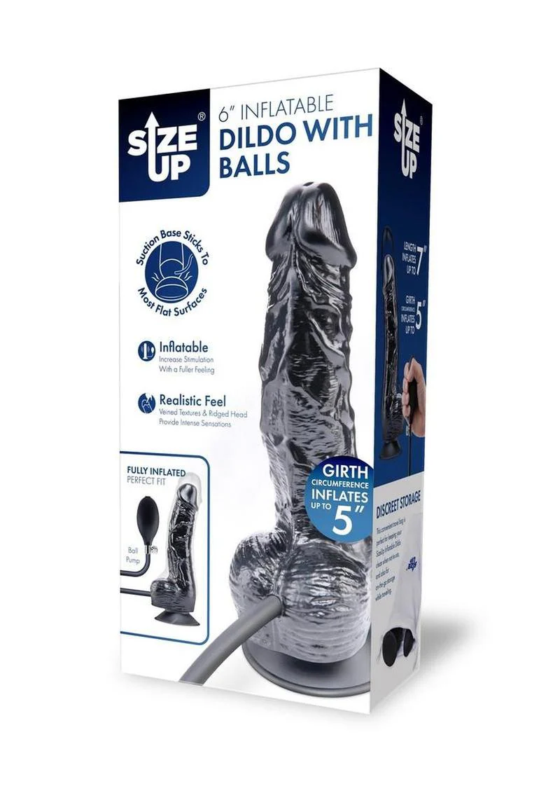 Size Up Inflatable Dildo with Balls - Image 4