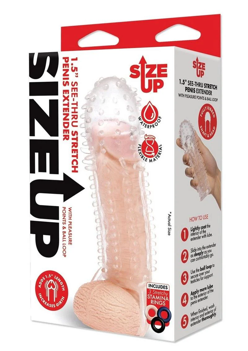 SIZE UP See-Thru Stretch Penis Extender - Image 4