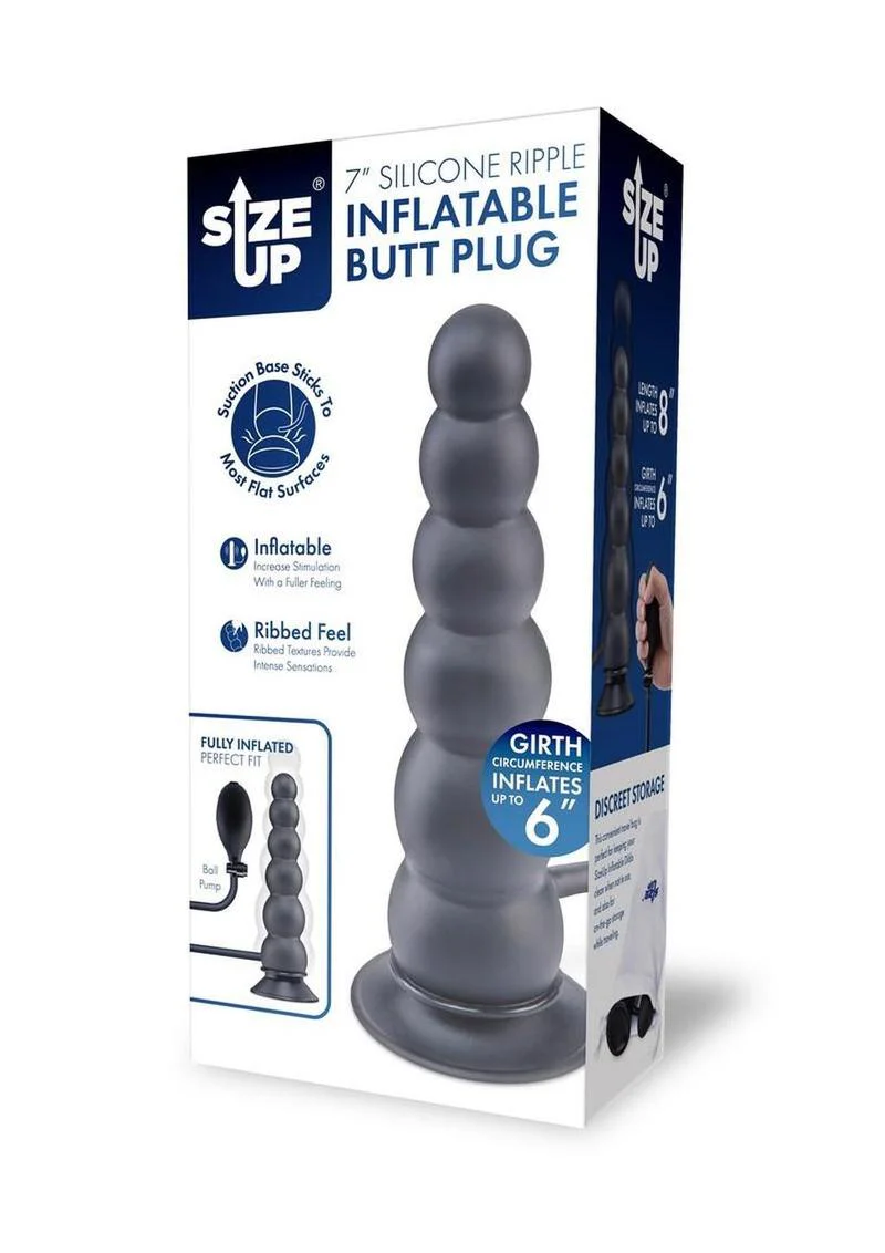 Size Up Silicone Ripple Inflatable Butt Plug - Image 7