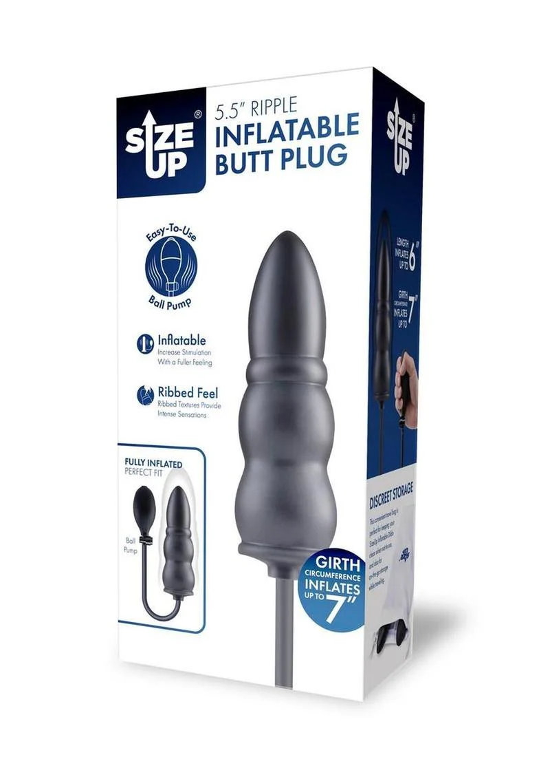 Size Up Silicone Ripple Inflatable Butt Plug - Image 8