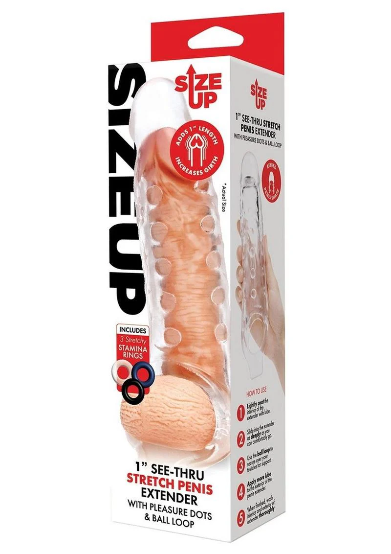 Size Up Studded Clear View Stretch Penis Extender - Image 4