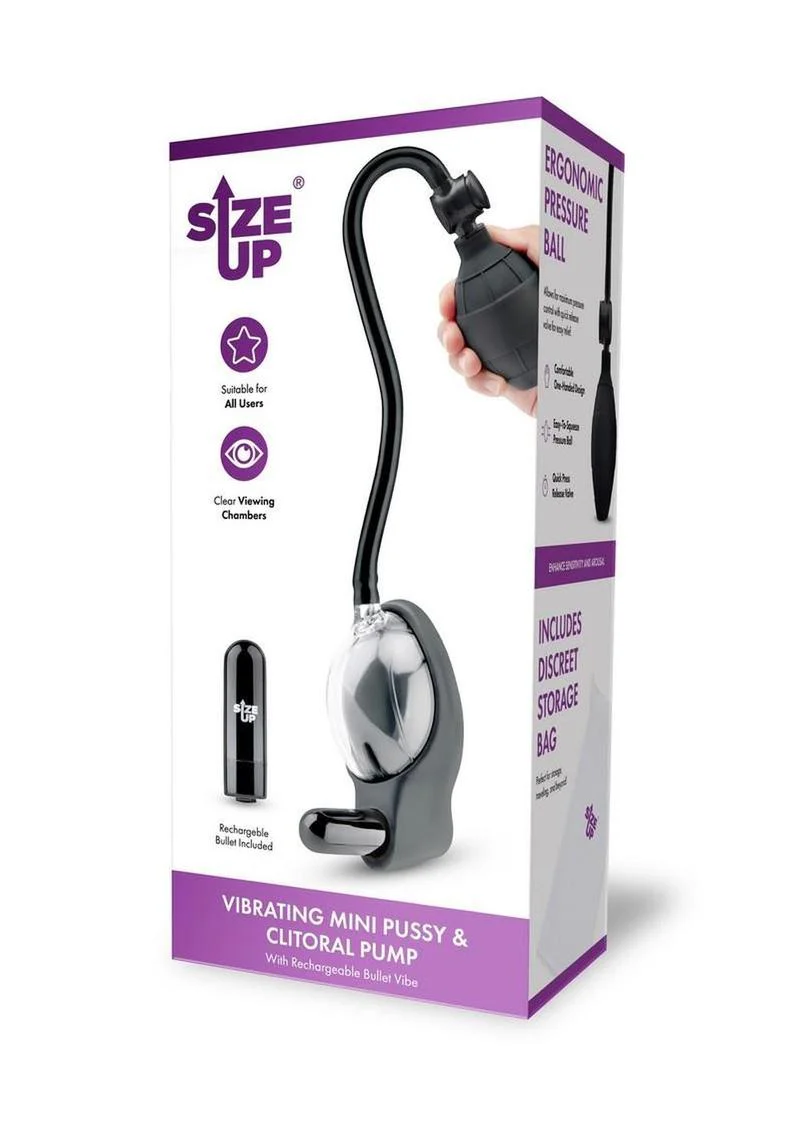 Size Up Vibrating Mini Pussy And Clitoral Pump - Image 4