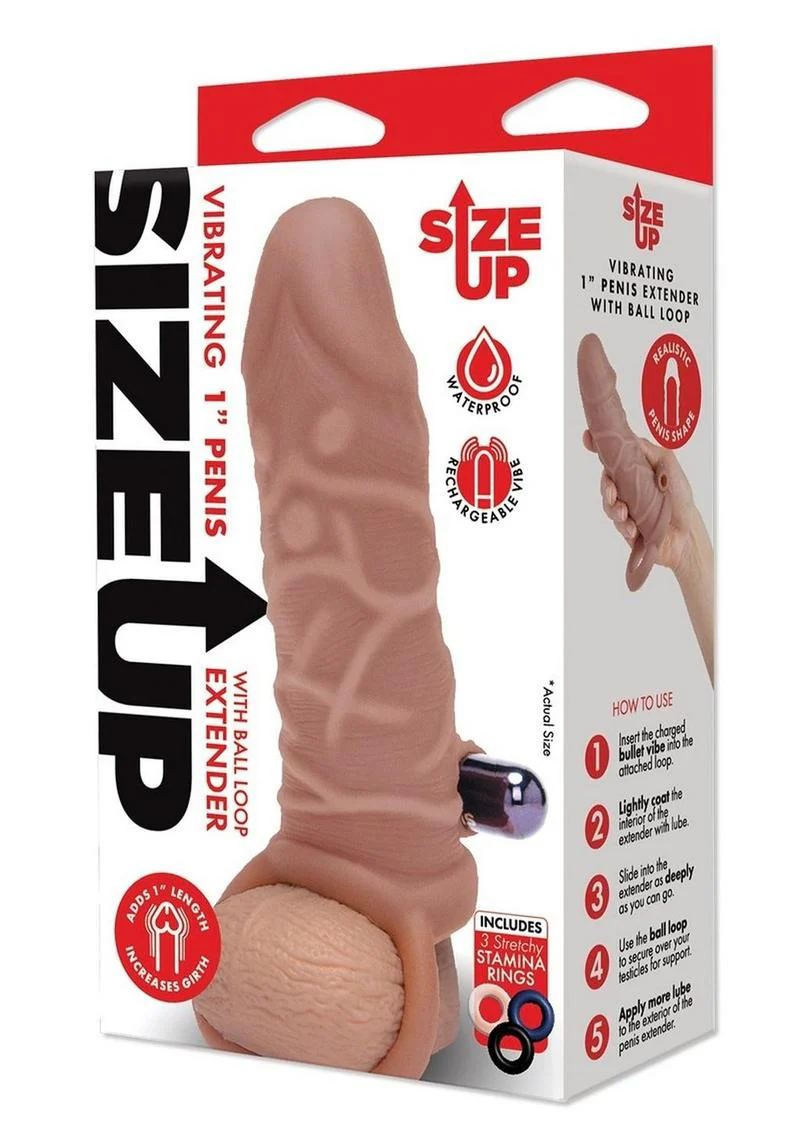 SIZE UP Vibrating Realistic Penis Extender - Image 8