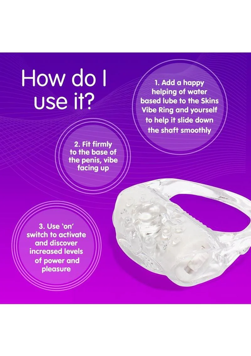 Skins Disposable Vibrating Cock Ring with Sensuous Stimulation - Image 2