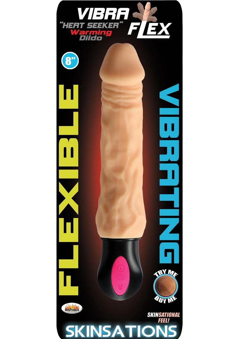 Skinsations Vibra Flex Heat Seeker Warming Dildo 8 Inch Vibrator - Image 2