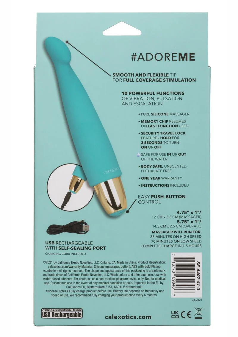 Slay Adore Me Rechargeable Silicone Massager 10 Vibrating Functions - Image 3