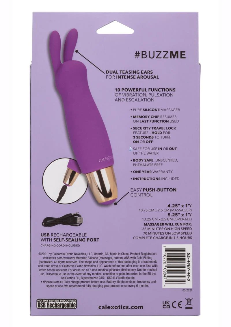 Slay BuzzMe Rechargeable Rabbit Ears Bullet Vibrator - Image 3