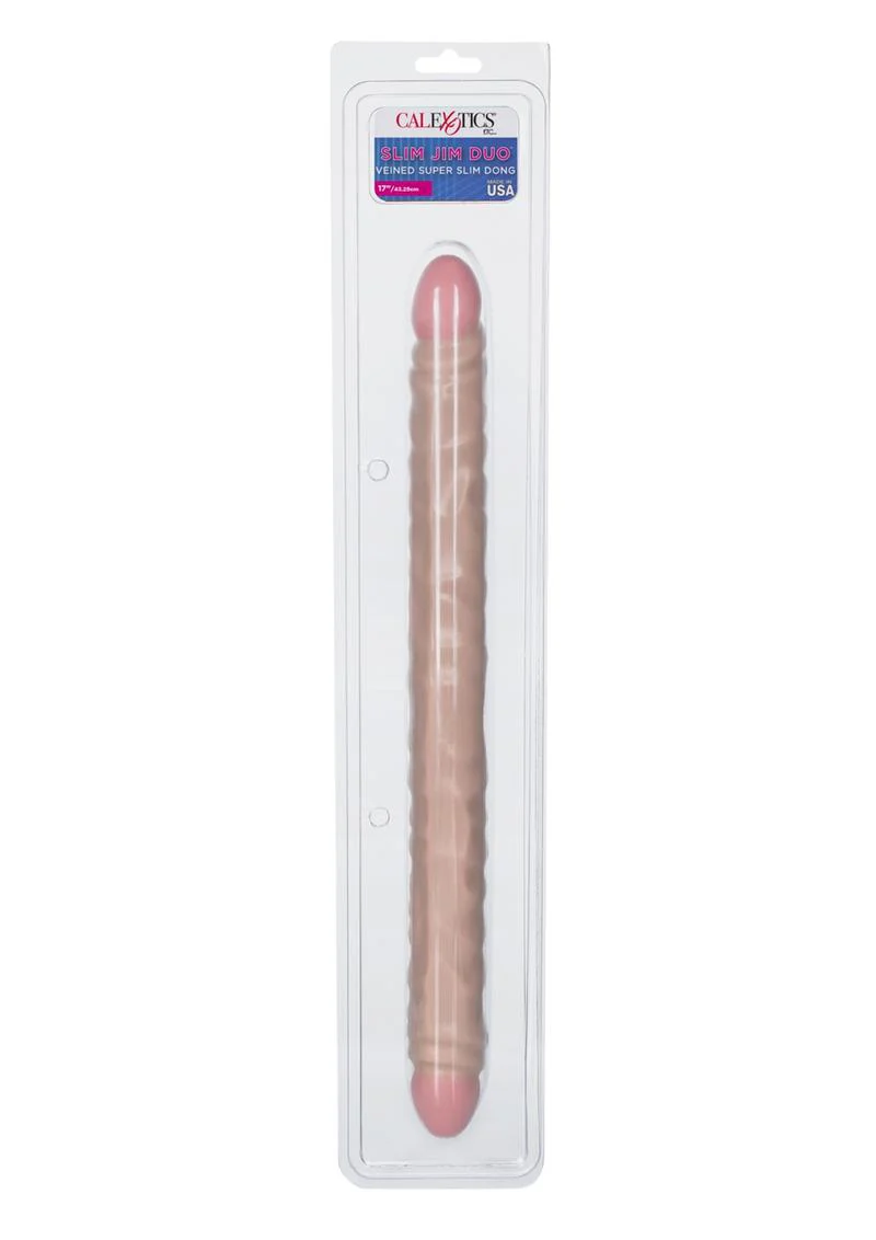Slim Jim Duo Veined Super Slim Double Dildo - Image 4