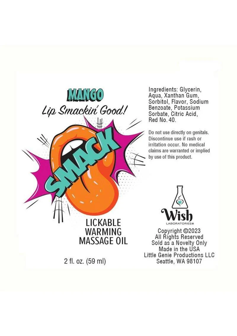 Smack Mango Lickable Warming Massage Oil - Image 2