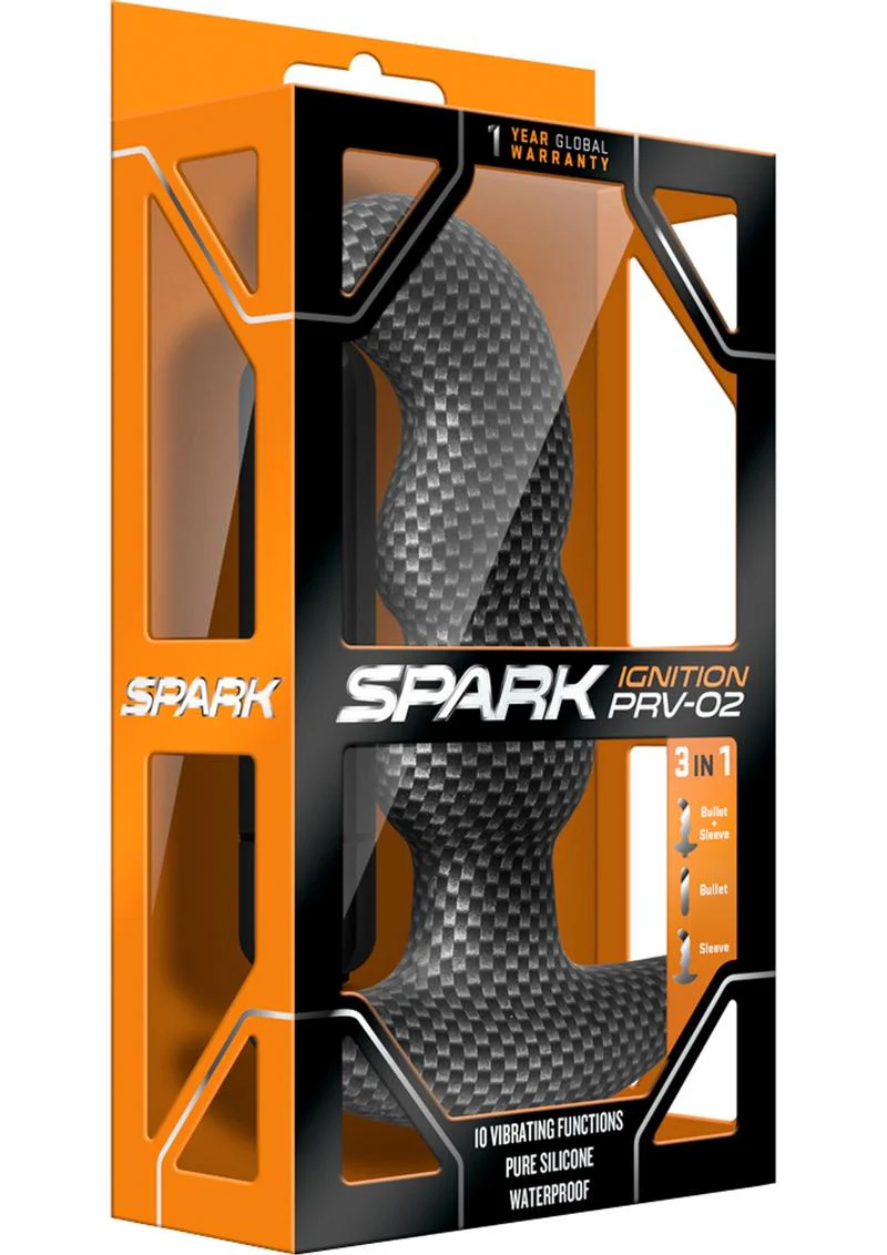 Spark Ignition PRV-02 3-in-1 Silicone Vibrating Butt Plug - Image 4