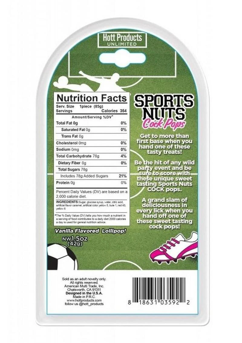 Sports Nuts Cock Pop Vanilla Flavored Lollipop with Baseballs Fun Novelty - Image 2