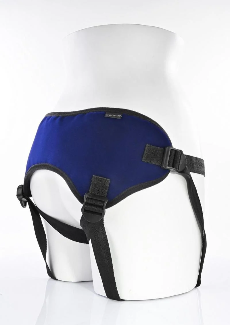Sportsheets Lush Cobalt Strap-On Velvet Harness with O-Ring - Image 3