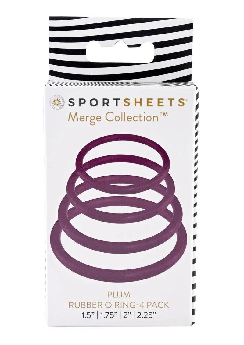 Sportsheets Merge Collection Plum Rubber Assorted Sizes O Ring - Image 18