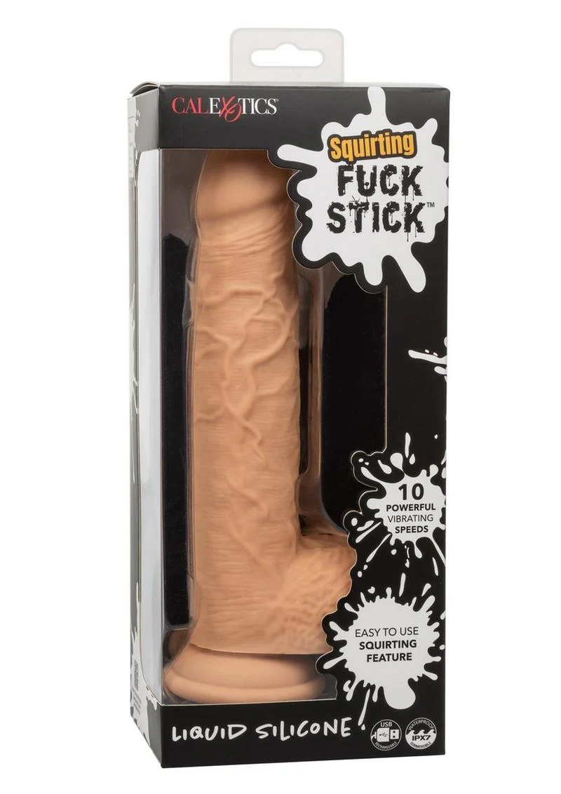 Squirting Fuck Stick Vibrating Silicone Dong with Suction Cup - Image 7