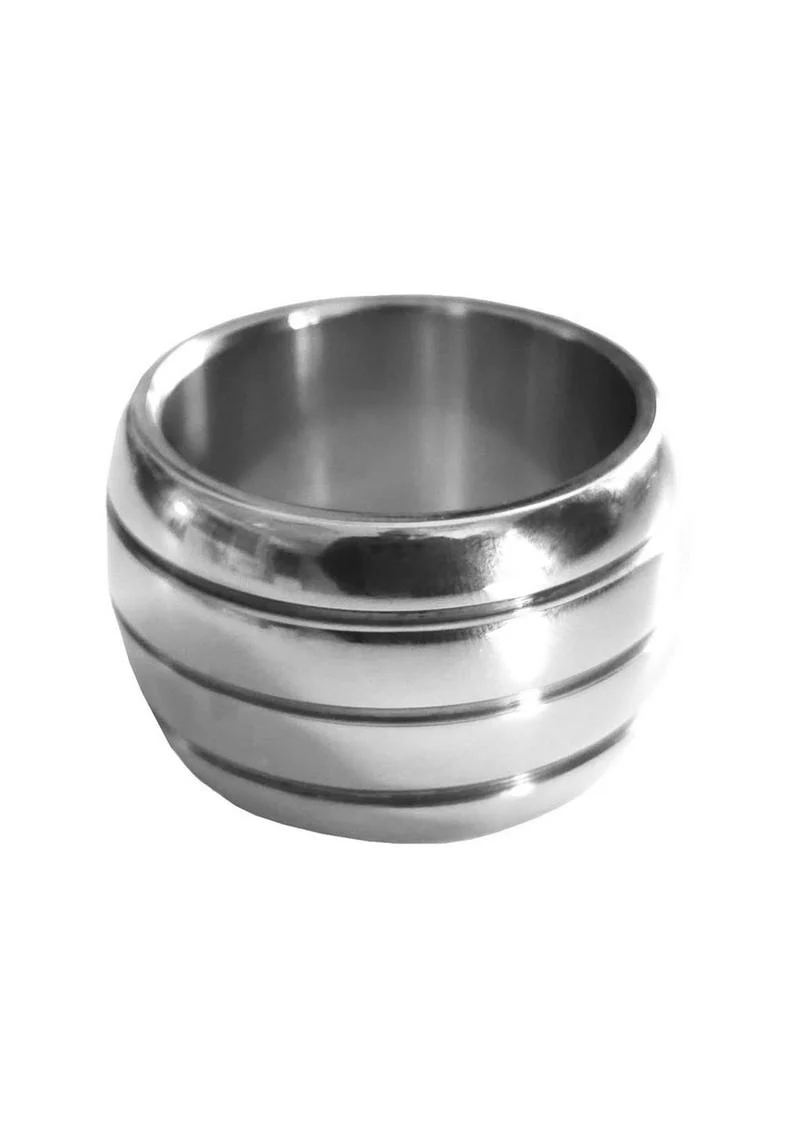 Stainless Steel Round Cock Ring 45mm Silver With Body-Safe - Image 2