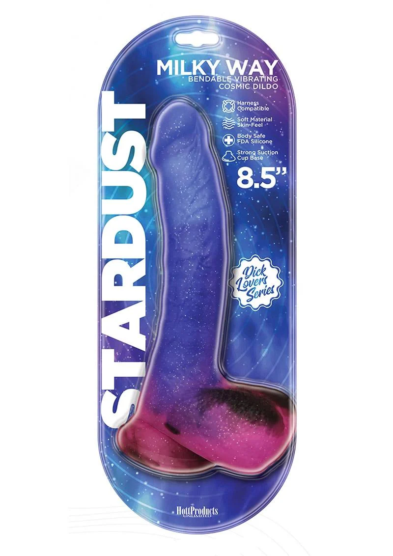 Stardust Milky Way Bendable Vibrating Silicone Dildo Multicolor - Image 3