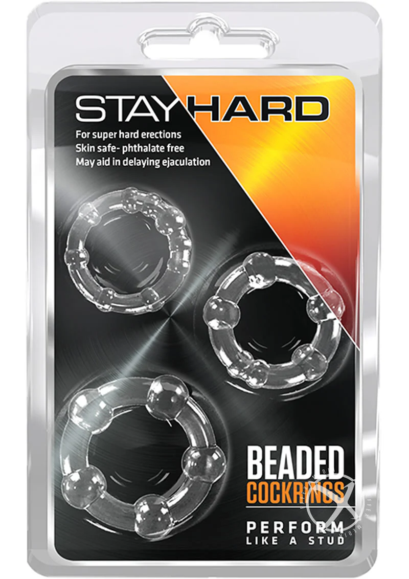 Stay Hard Beaded Cock Rings Textured And Flexible Black Rings - Image 10