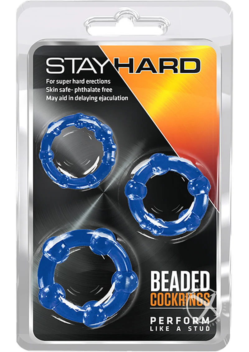 Stay Hard Beaded Cock Rings Textured And Flexible Black Rings - Image 11