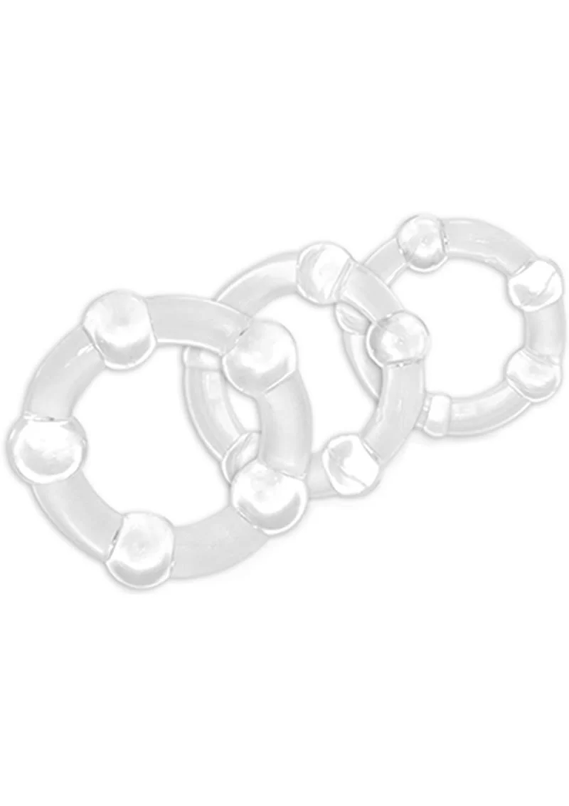 Stay Hard Beaded Cock Rings Textured And Flexible Black Rings - Image 5
