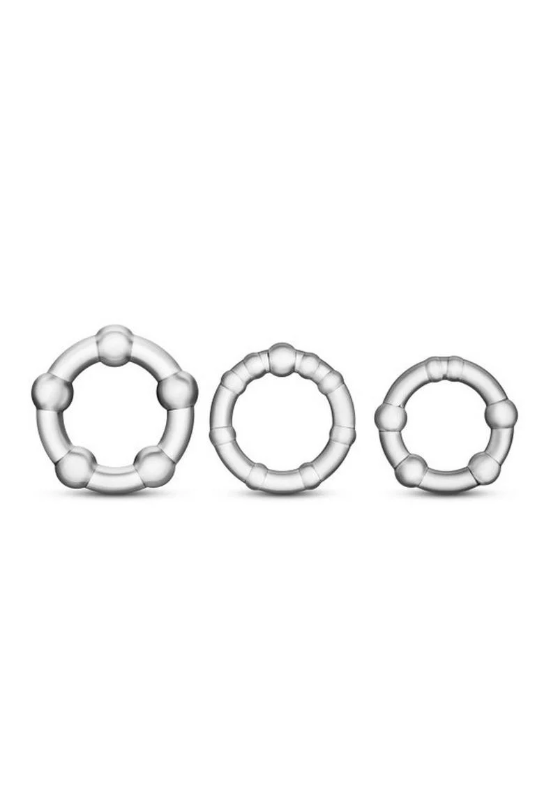 Stay Hard Beaded Cock Rings Textured And Flexible Black Rings - Image 6