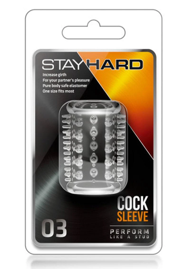 Stay Hard Cock Sleeve 03 Clear Textured Girth Enhancer - Image 4
