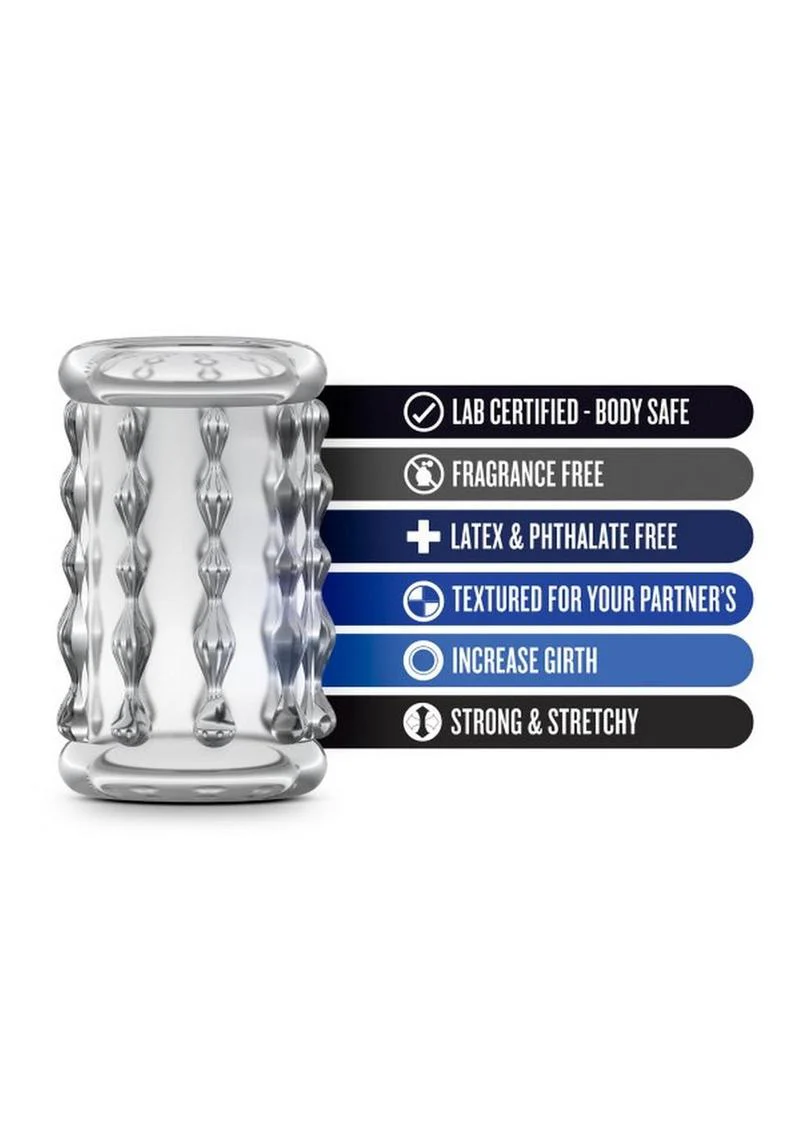 Stay Hard Cock Sleeve 04 Textured Clear Girth Enhancer - Image 2