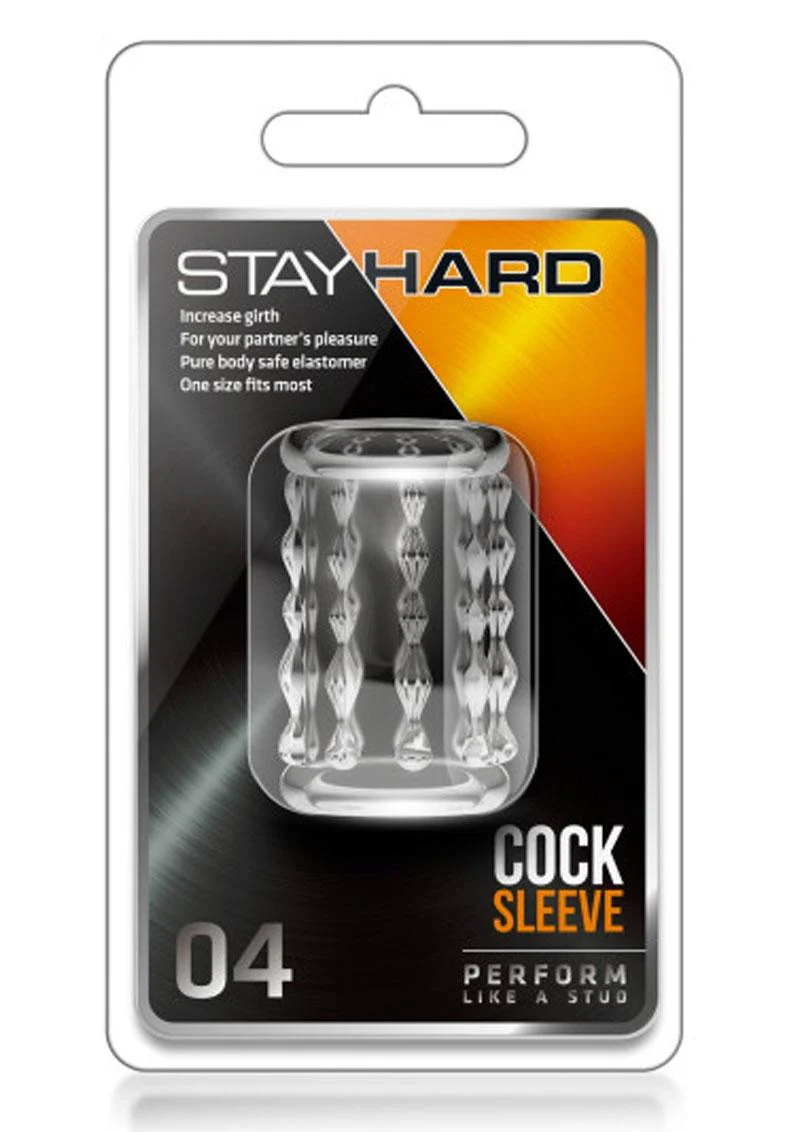 Stay Hard Cock Sleeve 04 Textured Clear Girth Enhancer - Image 4