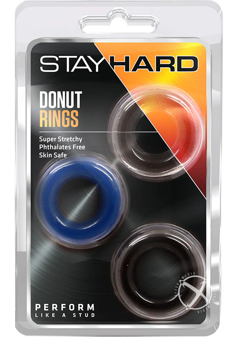 Stay Hard Donut Rings Assorted 3-Pack Super Stretchy And Skin Safe - Image 4