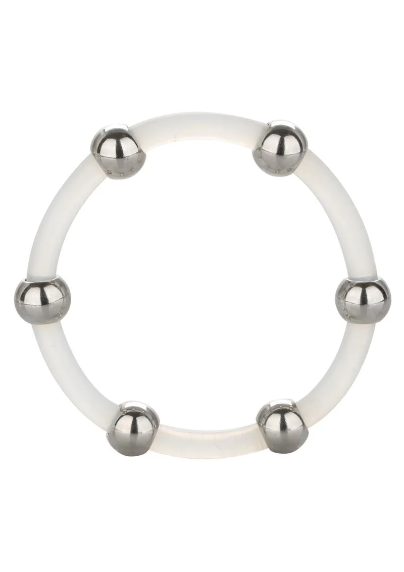 Steel Beaded Silicone Cock Ring - Image 3