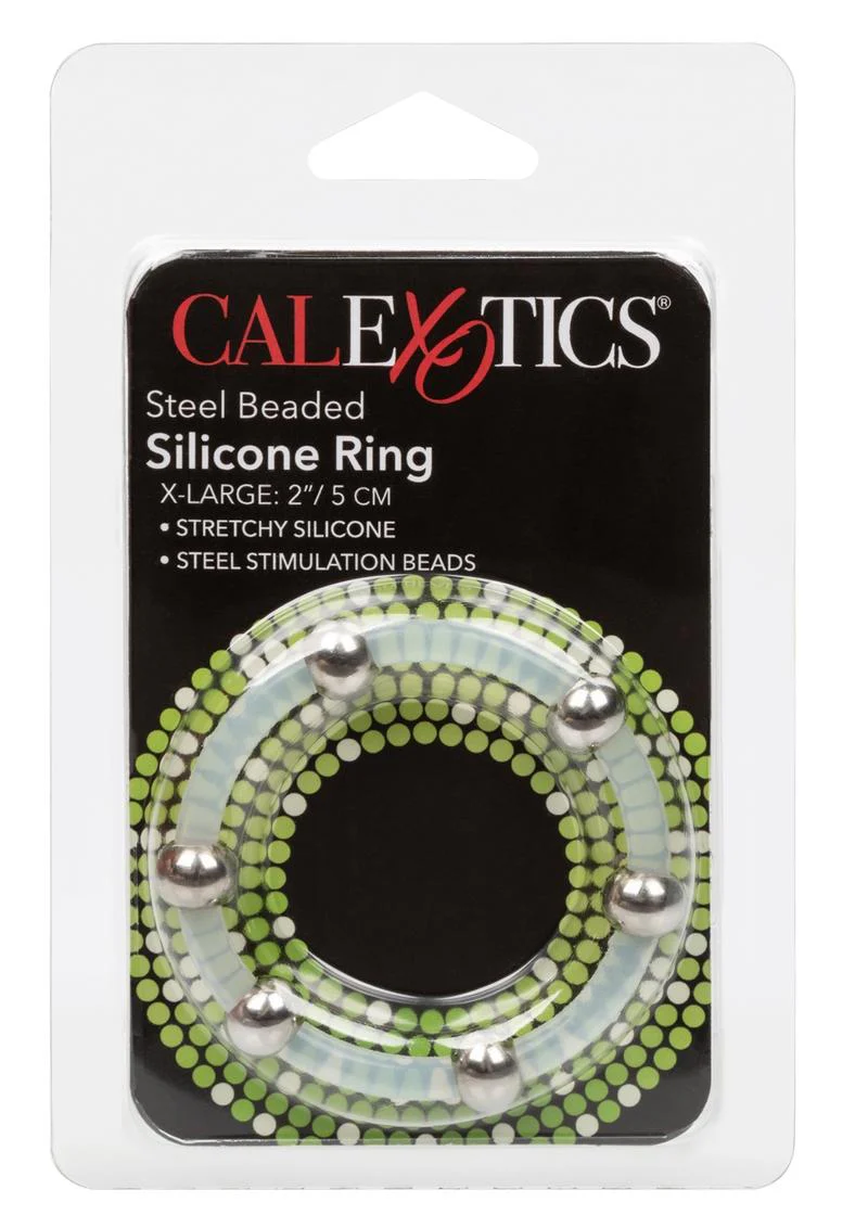Steel Beaded Silicone Cock Ring - Image 7