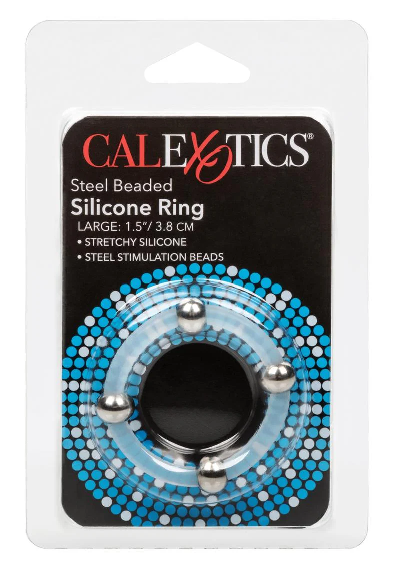 Steel Beaded Silicone Cock Ring - Image 8