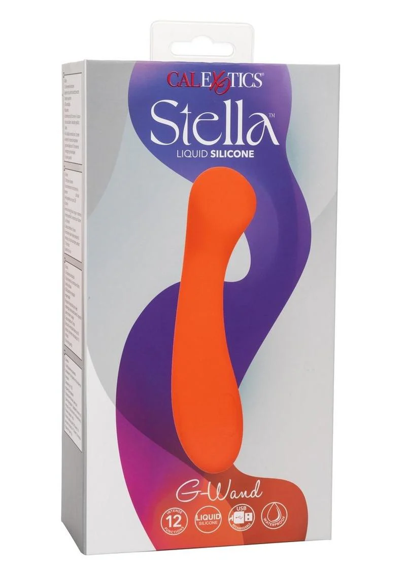 Stella Liquid Silicone G-Wand Rechargeable Vibrator in Orange by CalExotics - Image 4