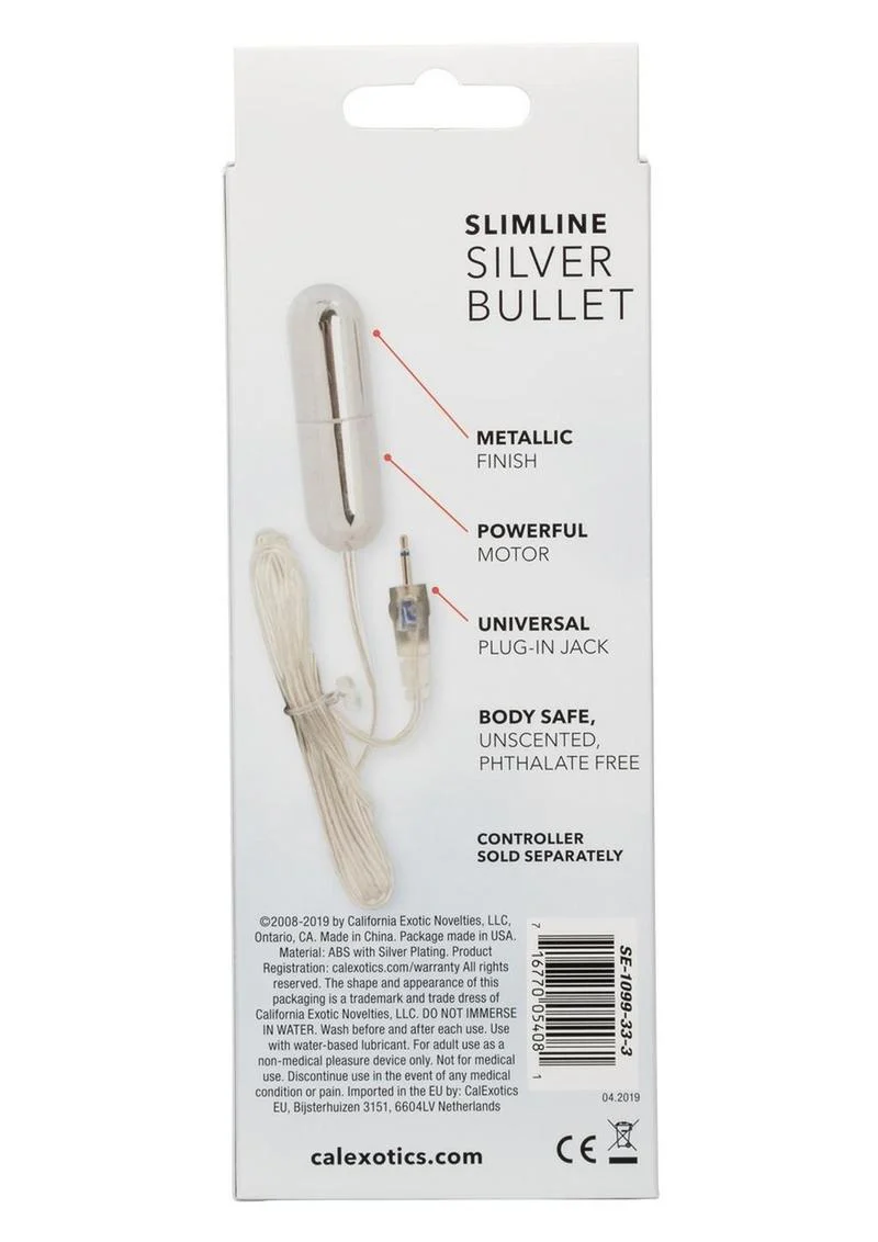 Sterling Collection Silver Slimline Bullet Vibrator - Image 3