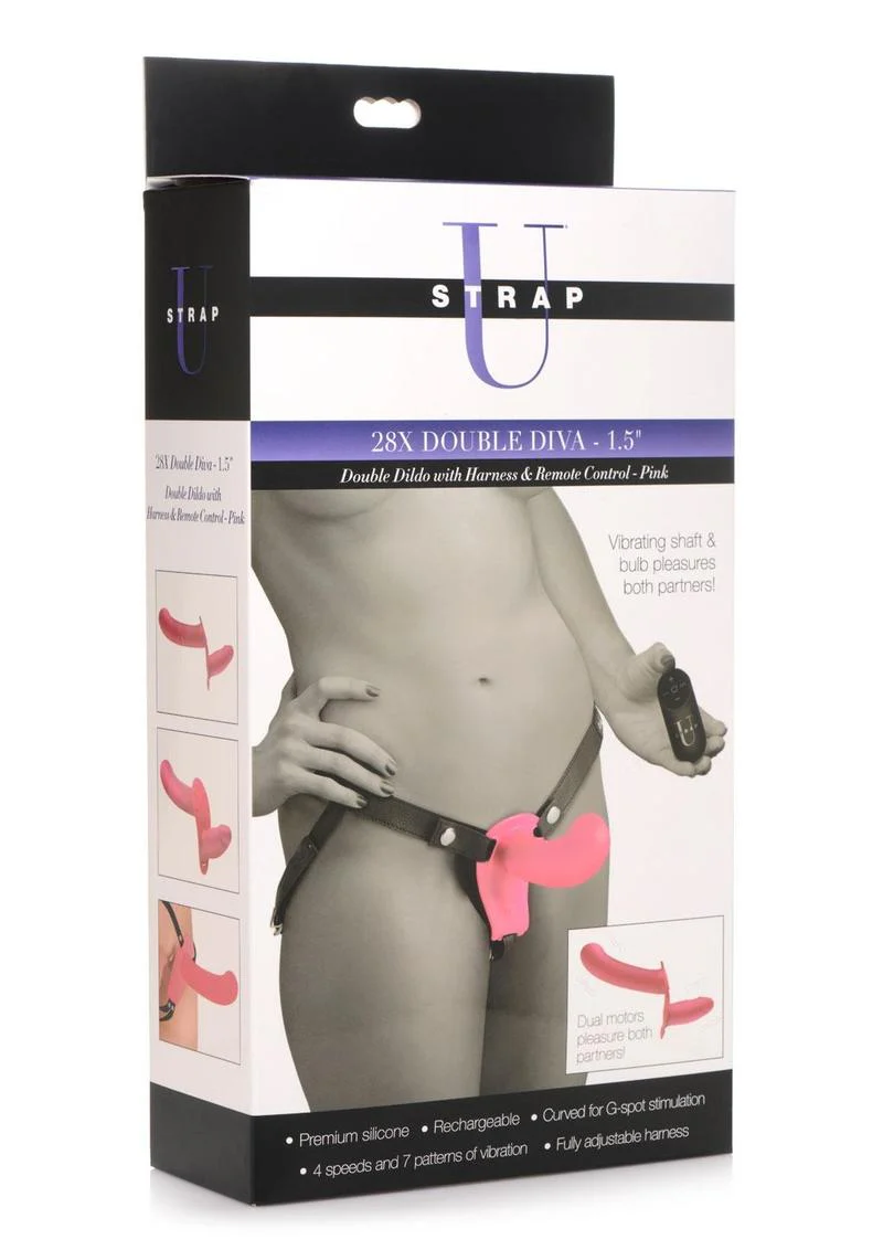 Strap U 28X Double Diva Dual Vibrating Double Dildo Harness - Image 8