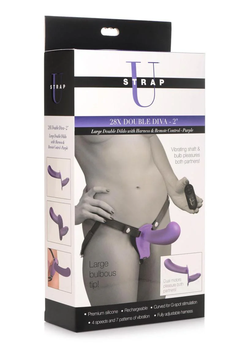 Strap U 28X Double Diva Rechargeable Silicone Dual-Dildo Strap-On - Image 8