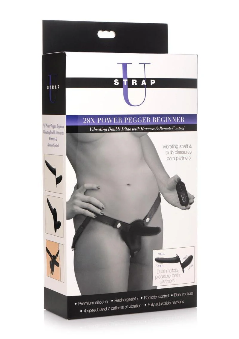 Strap U 28X Power Pegger Beginner Rechargeable Dual-Vibe Strap-On - Image 3