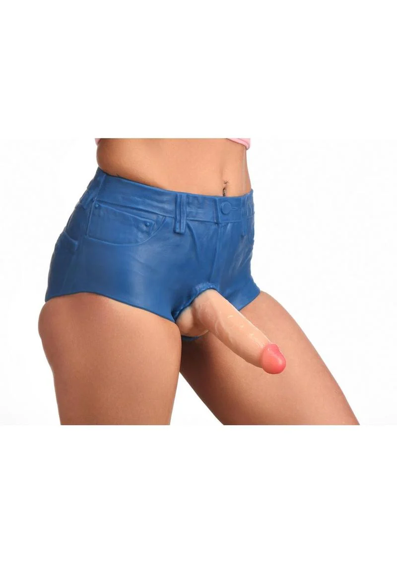 Strap U Booty Shorts Strap-On Harness with 6 Inch Silicone Dildo - Image 4