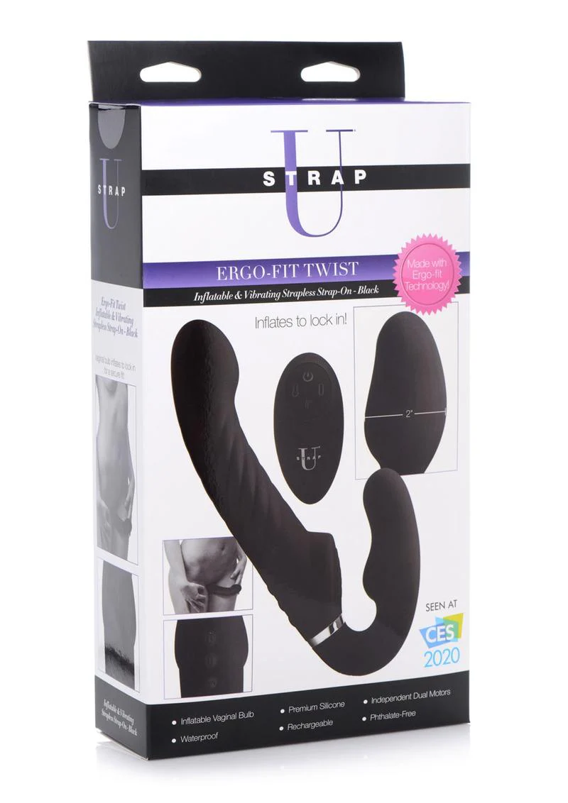 Strap U Ergo-Fit Twist Inflatable and Vibrating Strapless Strap-On - Image 4